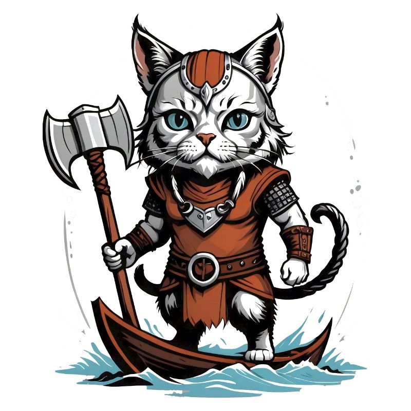 Cat Wikinger Viking Katze Geschenk Süß