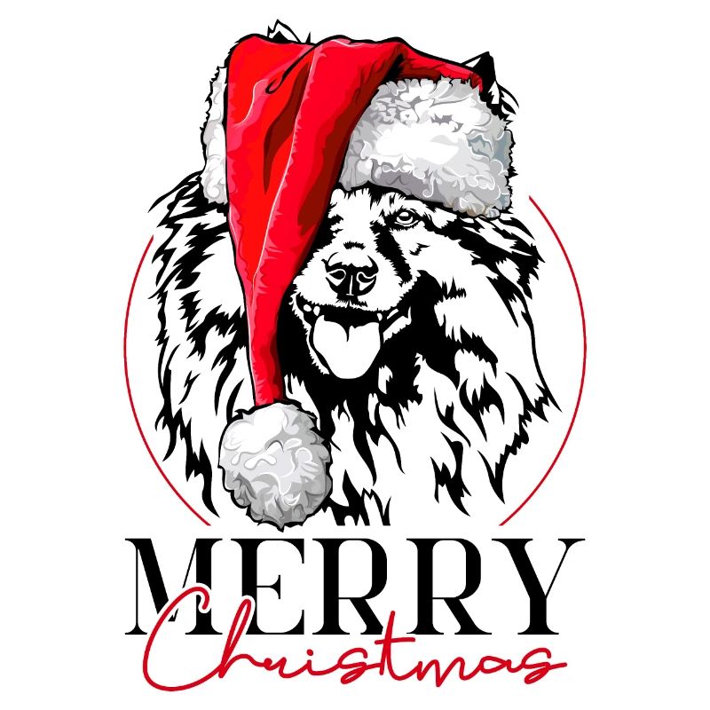 Père Noël Wolfsspitz Joyeux Noël Chiens Wilsigns
