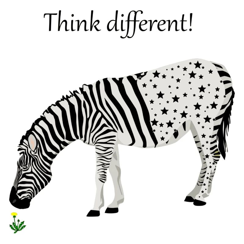 Zebra Think different stars and stripes gift