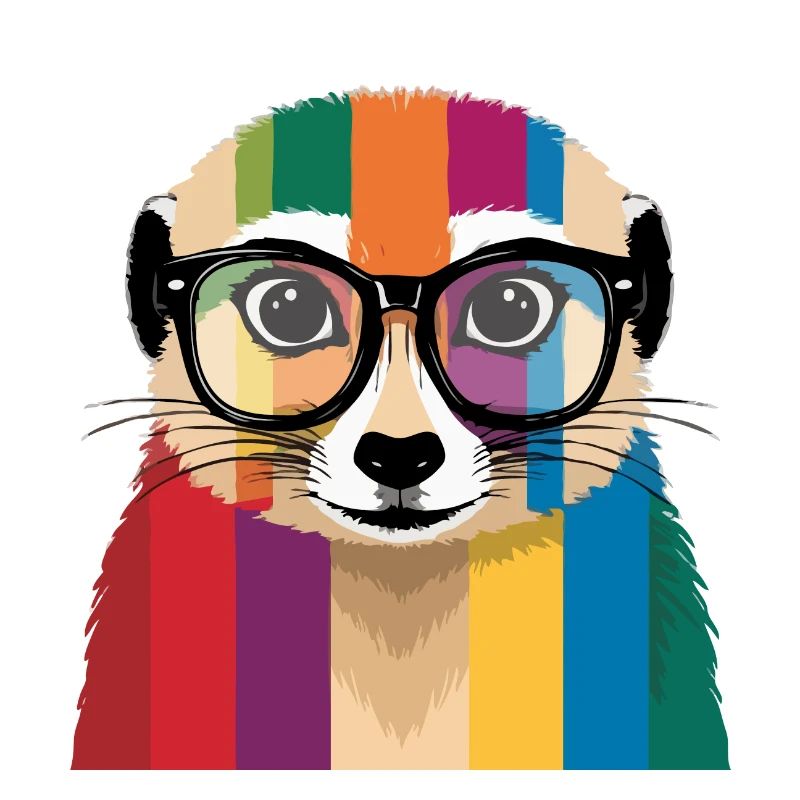 Erdmännchen Brille Bunt Cool
