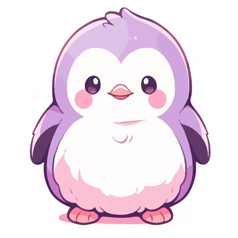 Pingouin Chibi mignon - Conception de dessin animé mignon