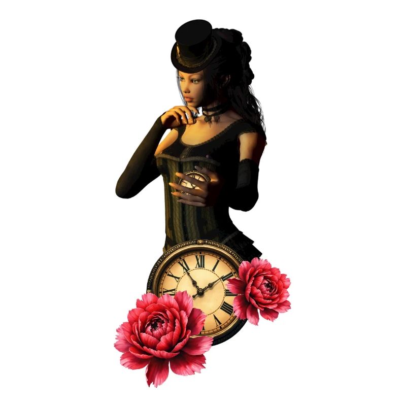 Steampunk Uhr mit Rosen