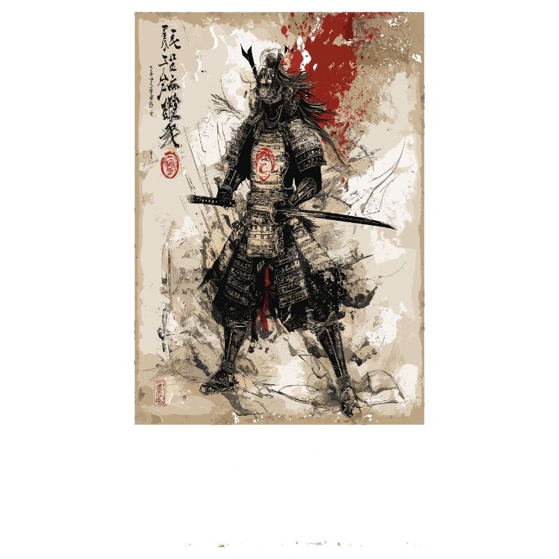 Samurai-Krieger in traditioneller Rüstung