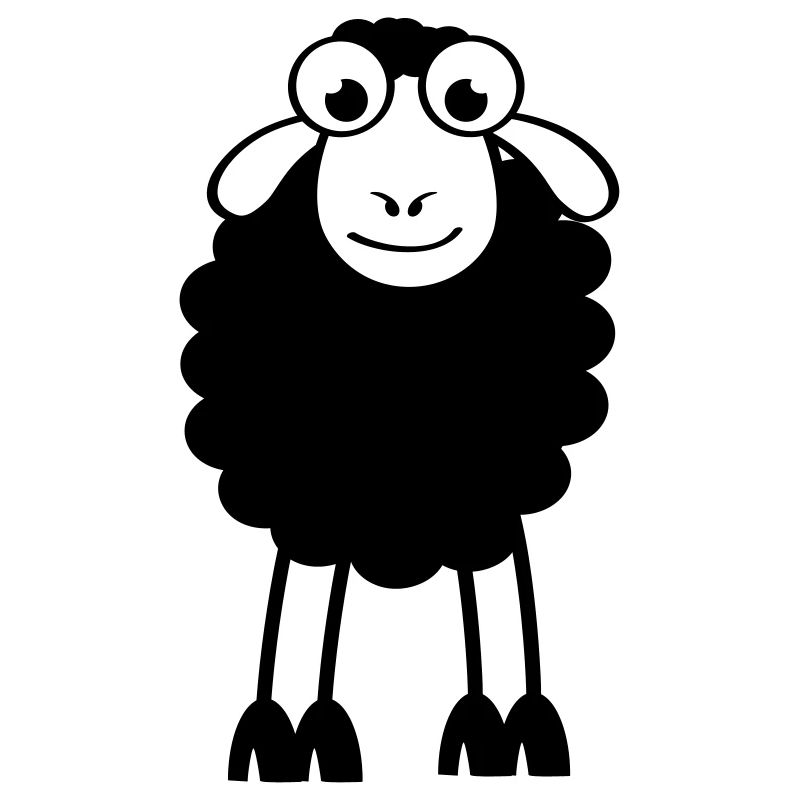 Sheep, white or black sheep. Dreaming or sleeping