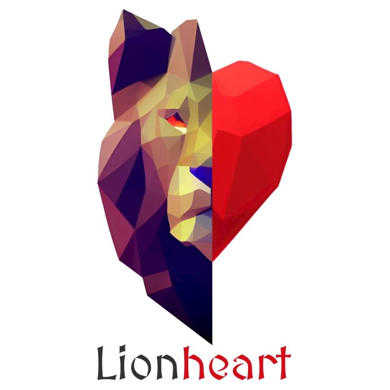 Low Polygon Design Löwe Herz Tierkopf Valentinstag
