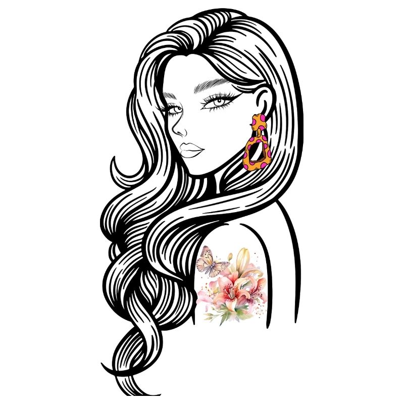 Exploded Tattoo Floral Design