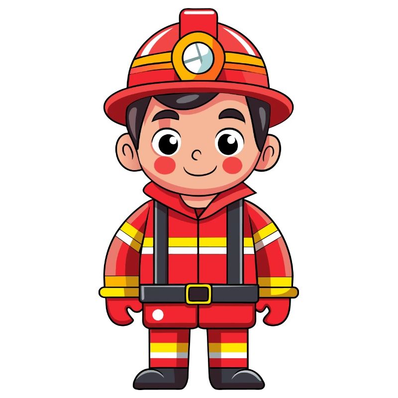 Held in Rot der Feuerwehrmann