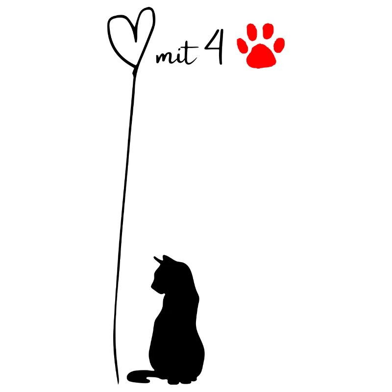 Herz mit 4 Pfoten - Katze