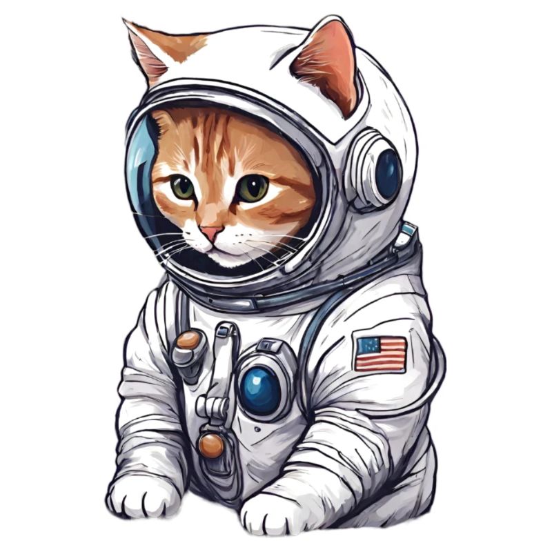 Chat mignon en astronaute