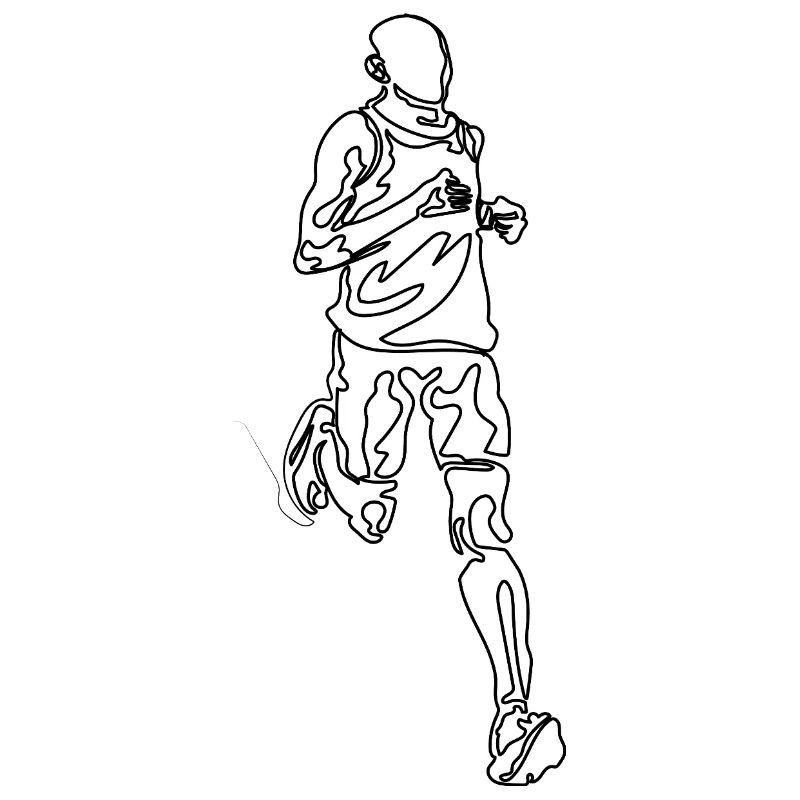 Running Man Single Line Doodle Zeichnung