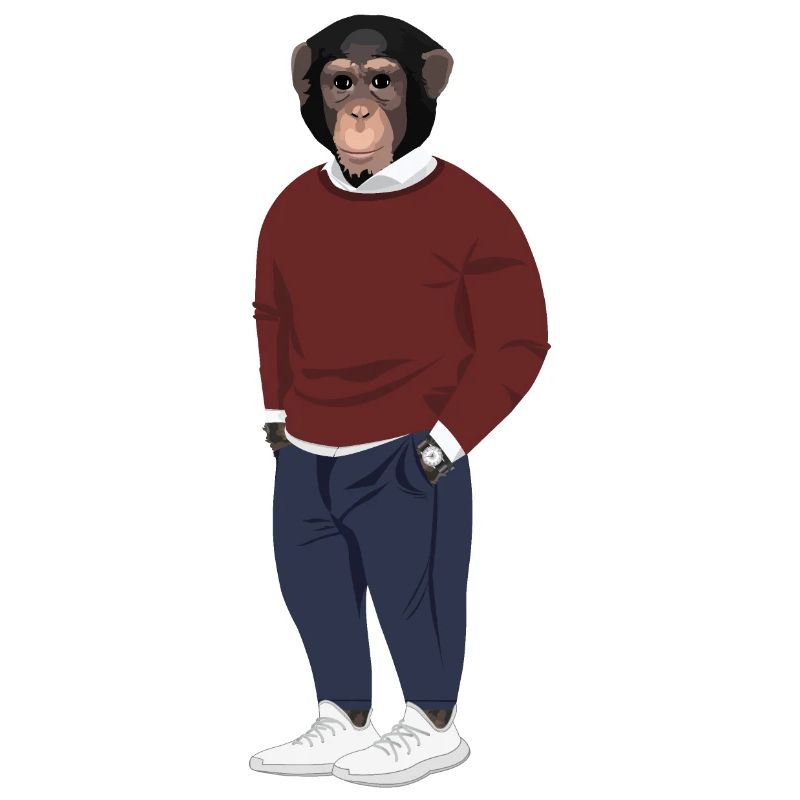 Stylish angezogener Affe