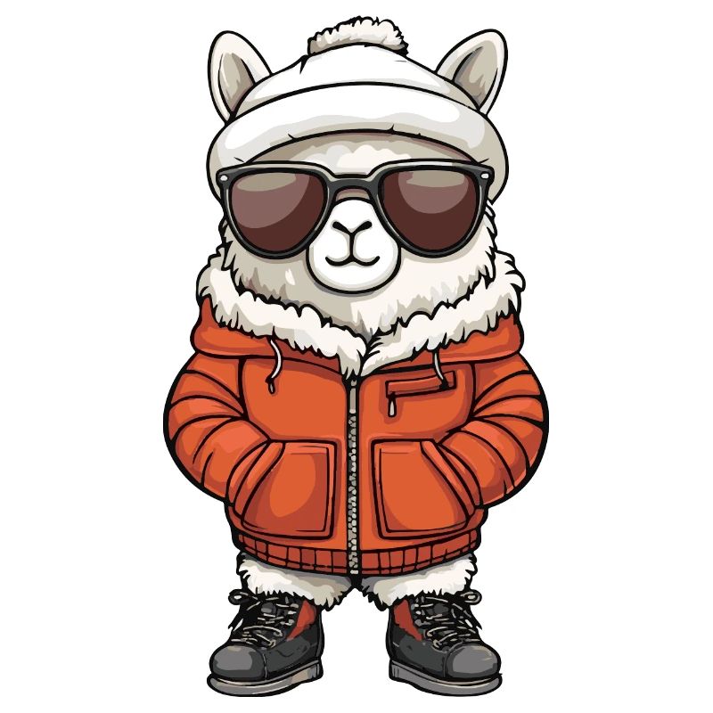 Alpaca Llama Winter Comic