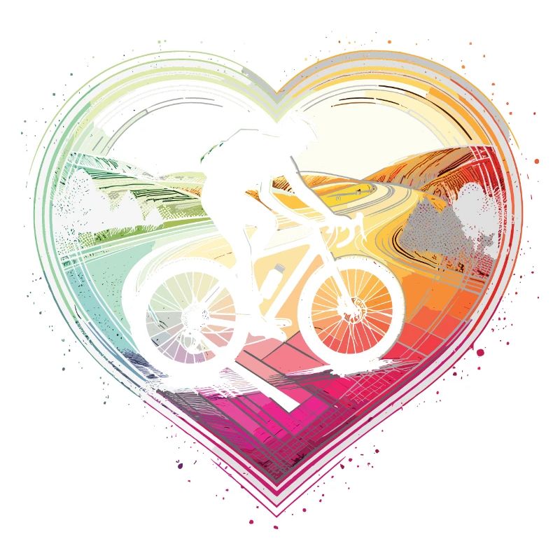 Conception vibrante de cœur de cyclisme