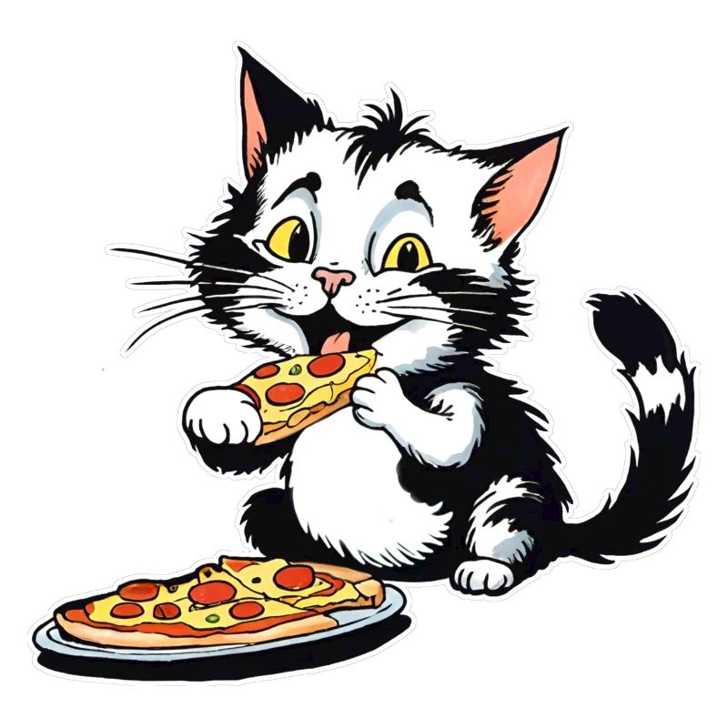Katze loves Pizza