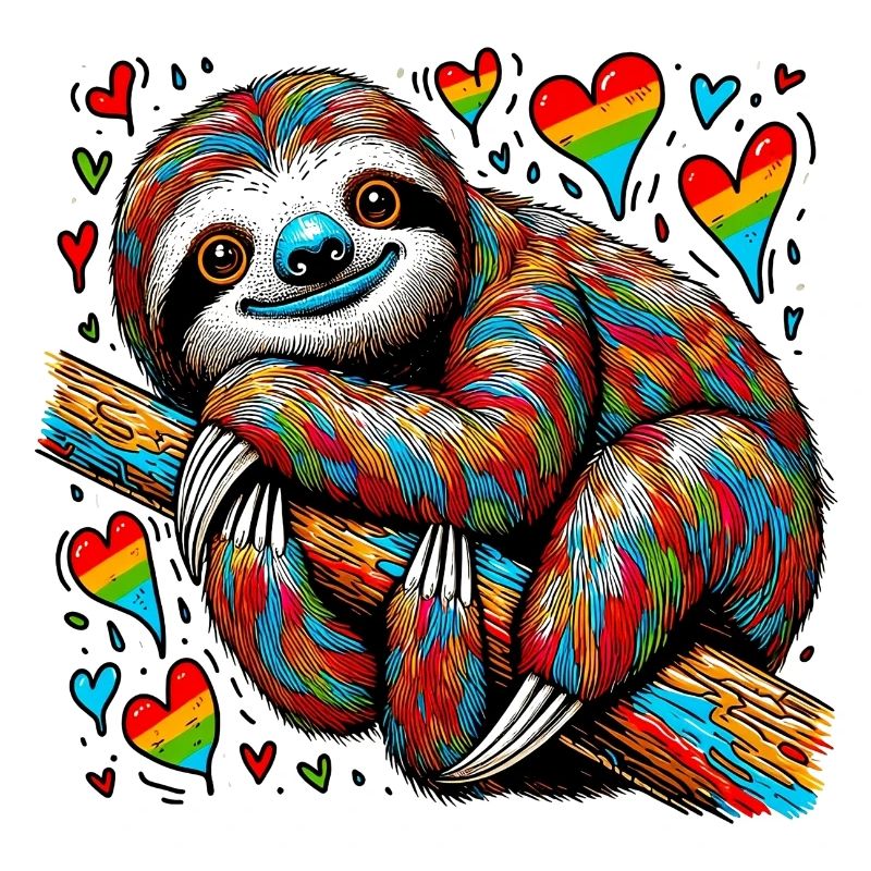 Sloth with Hearts