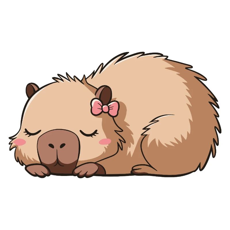 Mignon Capybara Nœud Rose Capybara