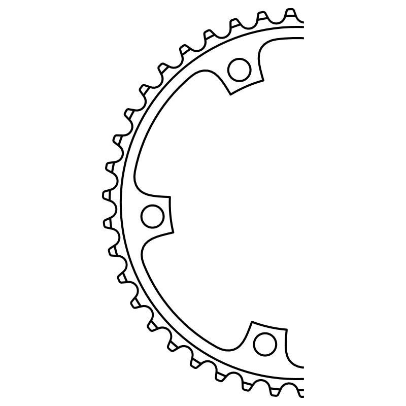 Halbes Kettenblatt oder Zahnrad