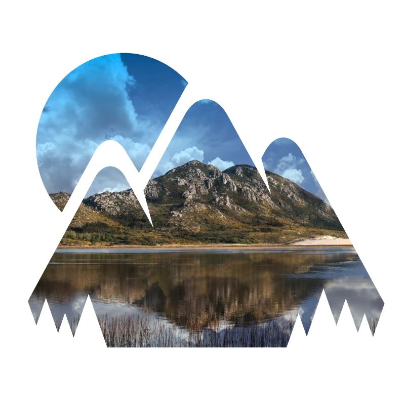 Landscape mountains with water reflection