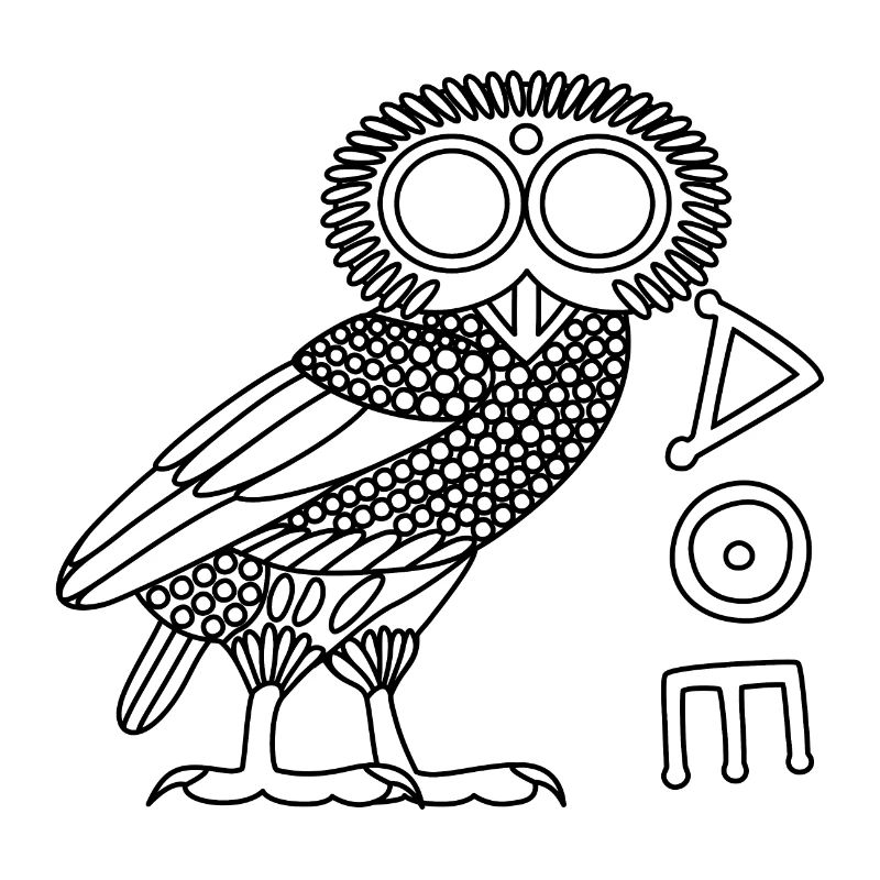 Eule der Athene [Black Outline + Ethnicon]
