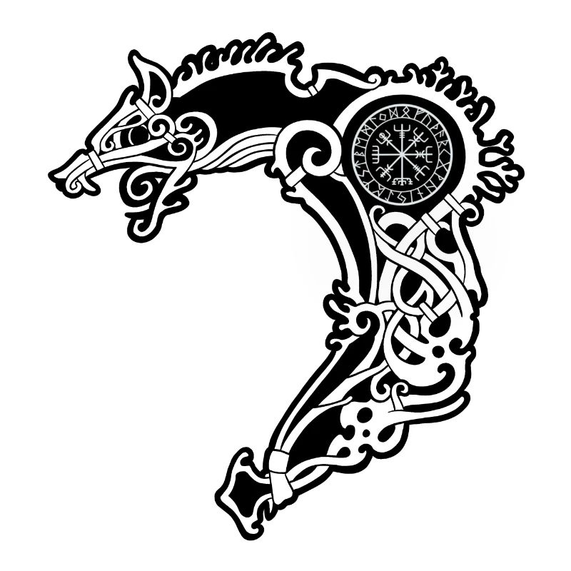 Fenrir Wolf Wikinger und vegvisir