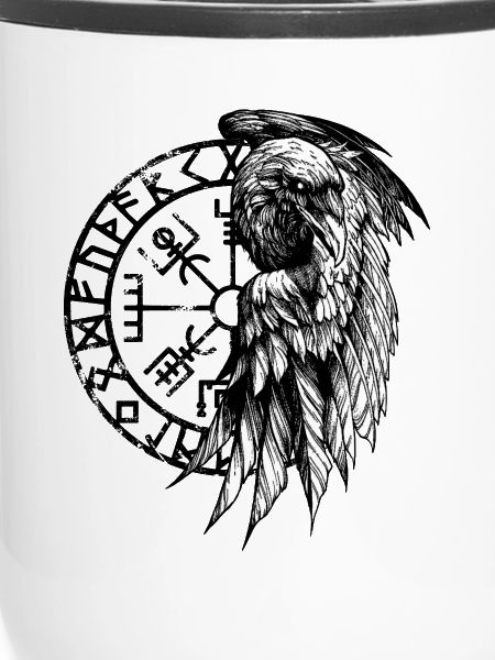 Viking ravn og vegvisir symbol