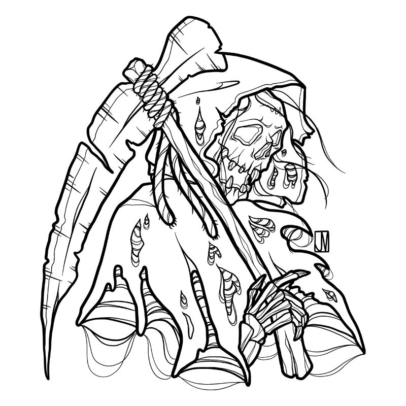 Grim Reaper Halloween Skeleton Vvatter Death (b)
