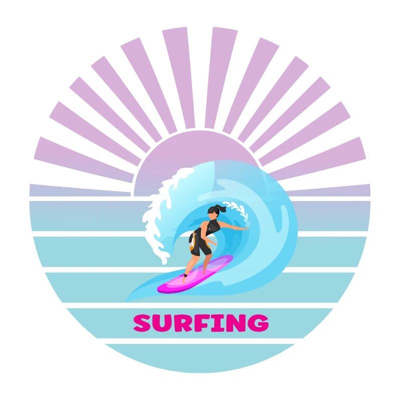 Surfer coucher de soleil vagues