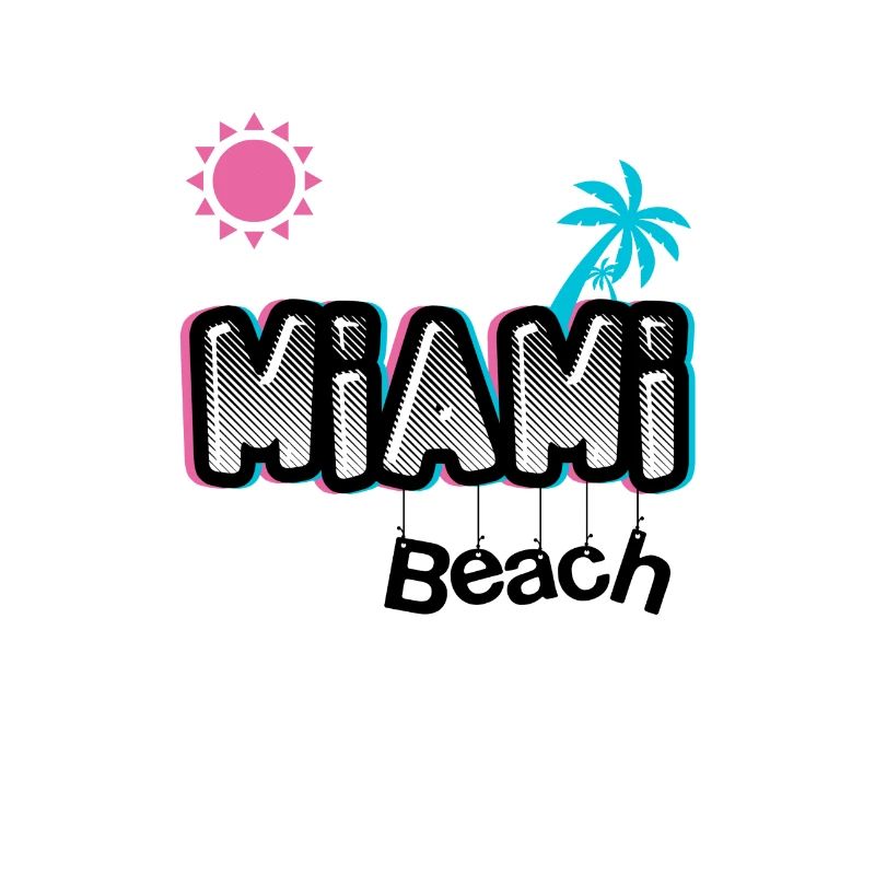 MIAMI Beach logo rose / bleu