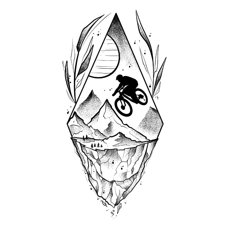 Downhill VTT style sketch & dotwork art