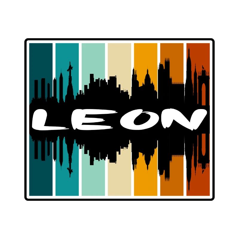 Leon Mexiko Skyline Silhouette Reise Souvenir