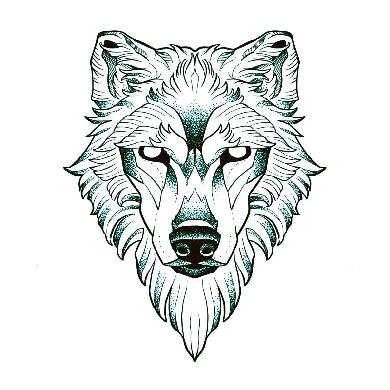 Symmetrisches Wolfs-Dotwork
