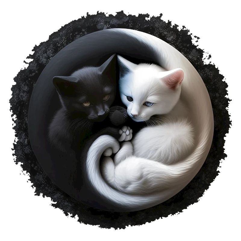 Yin Yang Kitten Kätzchen in 3D optik, super süß...