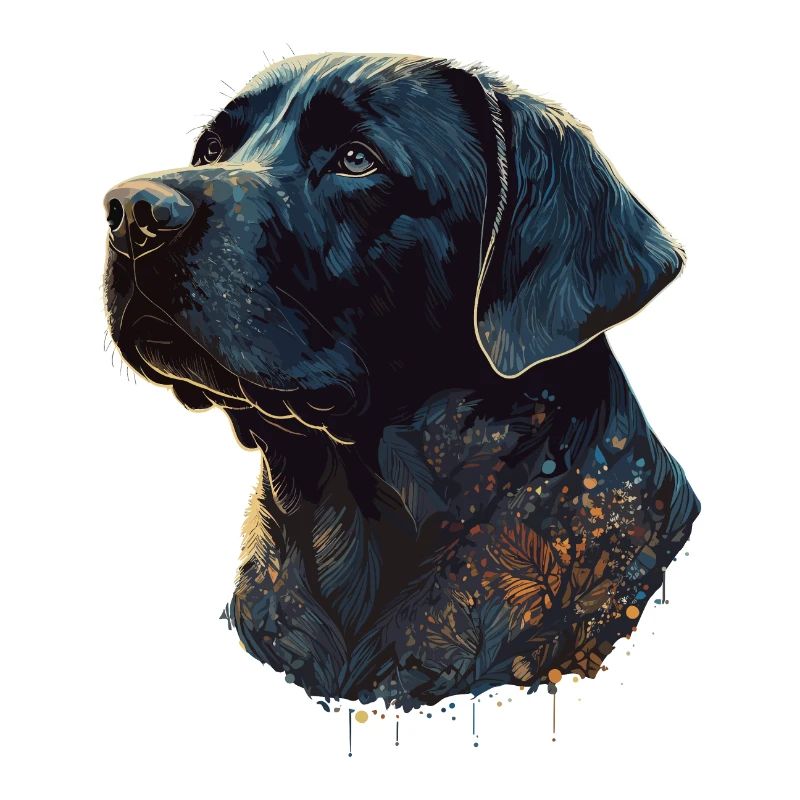Erstaunlicher Labrador Retriever mit Blättern Stil Körper