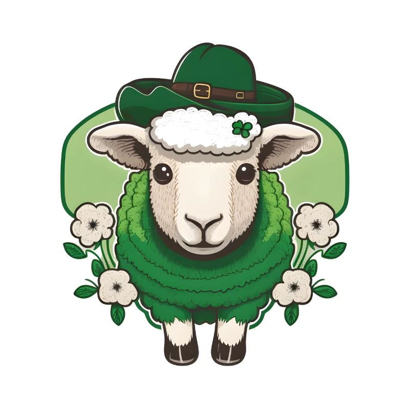 Mouton de la Saint-Patrick avec des fleurs