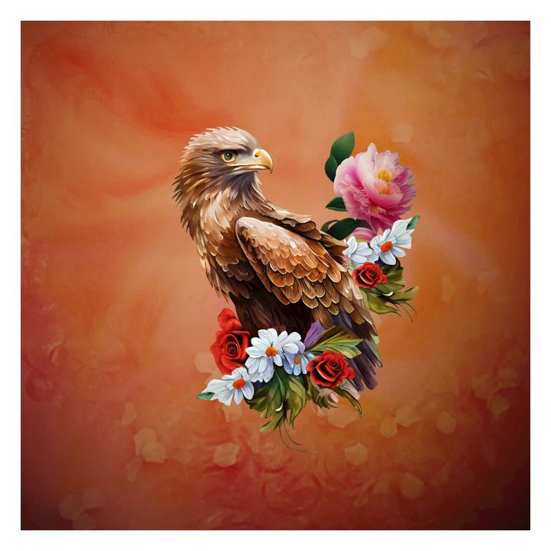 Wunderbarer Adler mit Blumen.
