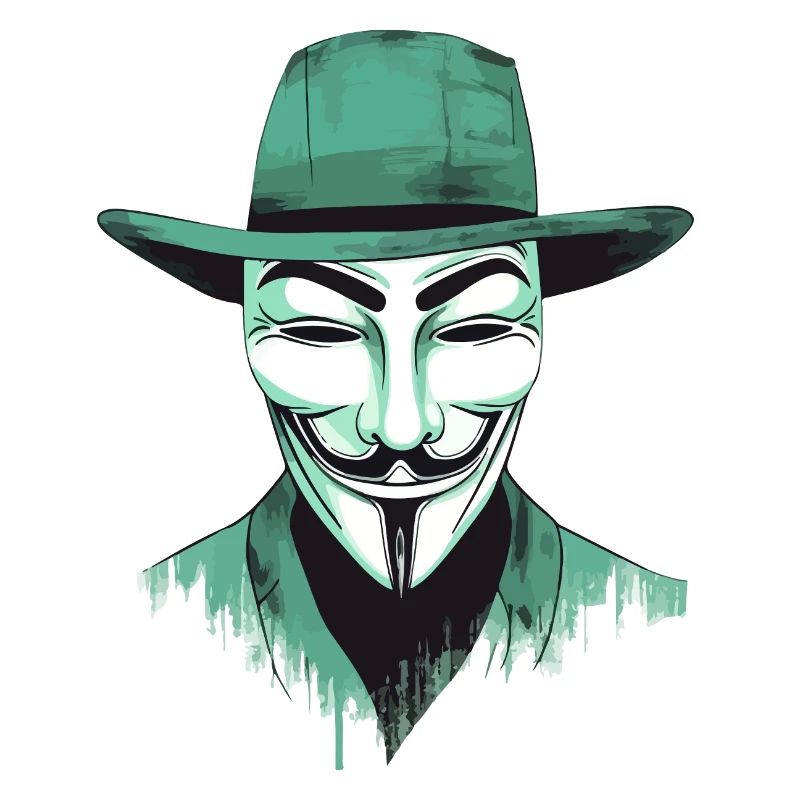 Masque anonymous stilisé, vert