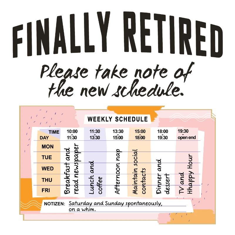 Retired Schedule Daily Routine