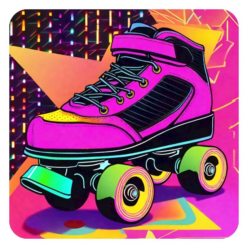 Bunter Disco Rollschuhe im Retro Style