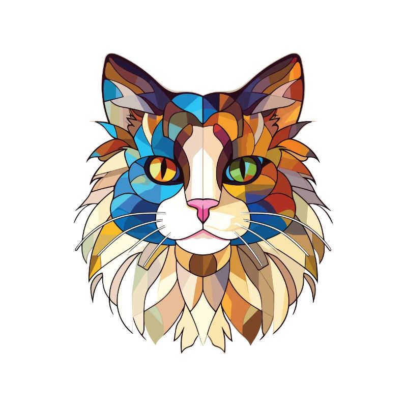 Ragdoll Cat Breed Illustration aquarelle colorée
