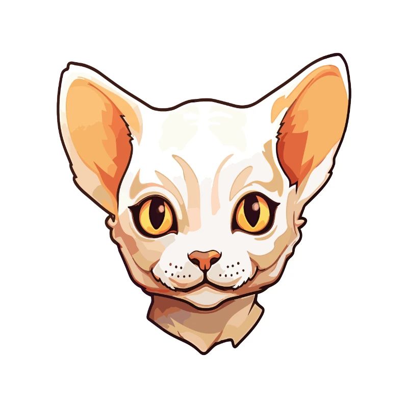 Devon Rex chat dessin animé aquarelle Illustration