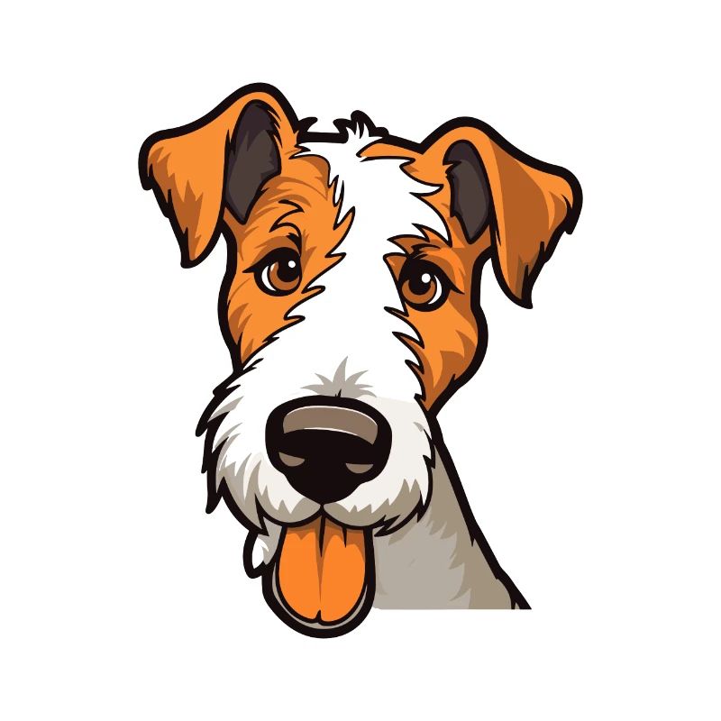 Foxterrier Glatte Hunderasse Karikatur Kawaii Illust
