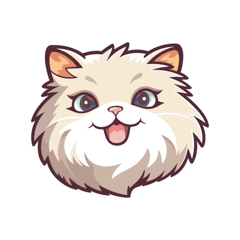 Ragamuffin chat dessin animé illustration à l’aquarelle