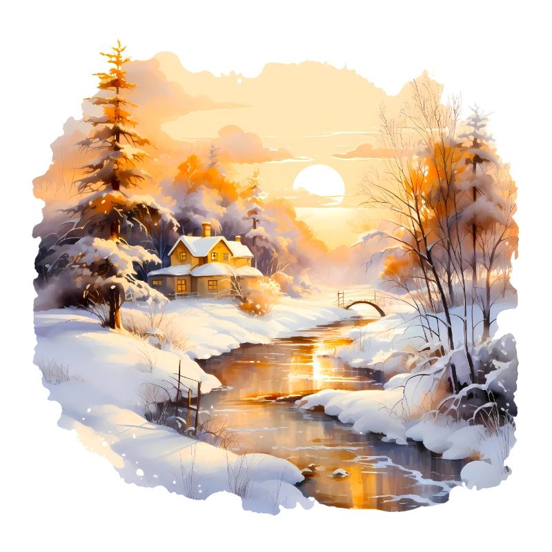 Aquarell Winterlandschaft