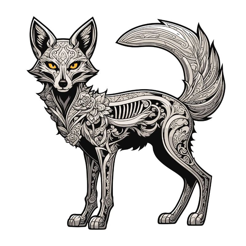 Fox Skeleton Illustration