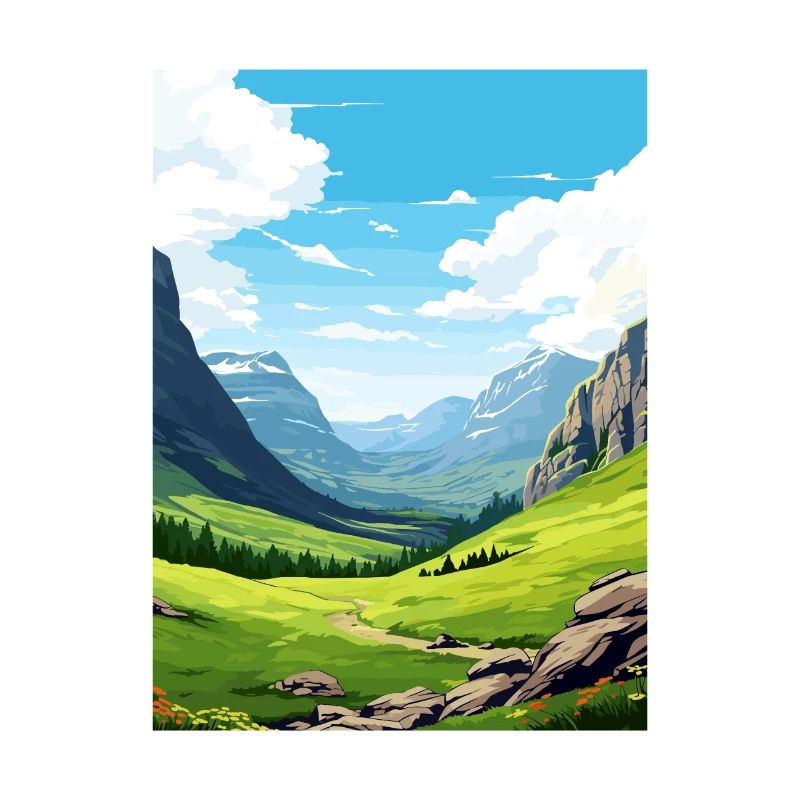 Affiche de voyage du parc national d’Ordesa et du Mont-Perdu