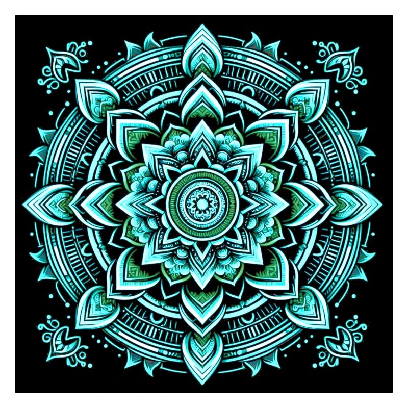 Türkis-Neon-Mandala