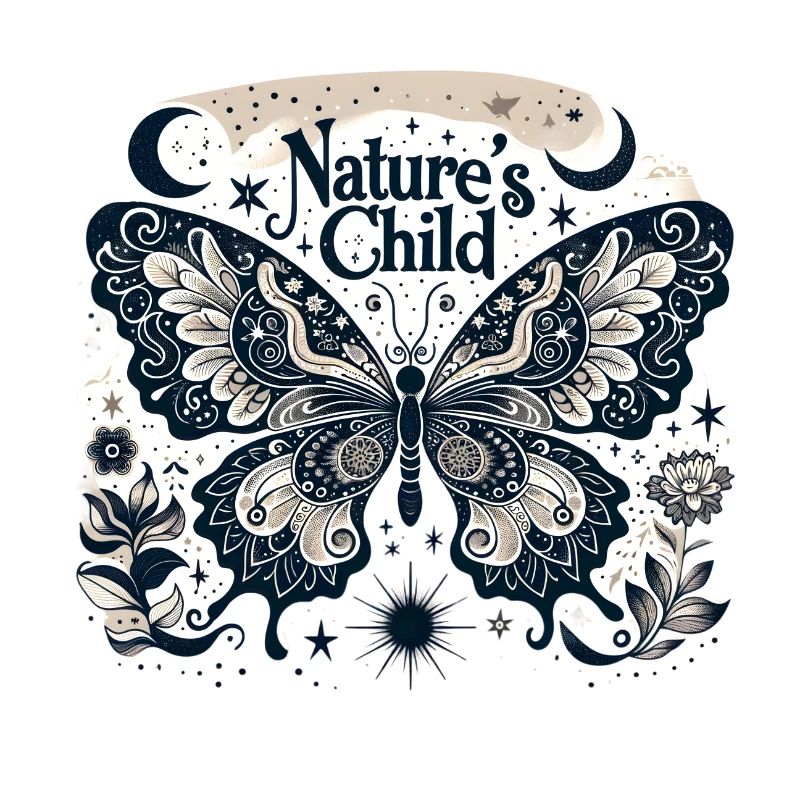 Motif papillon de l’enfant de la nature