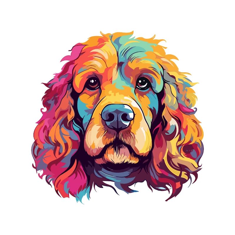 Cockapoo chien race aquarelle dessin animé couleur kawaii