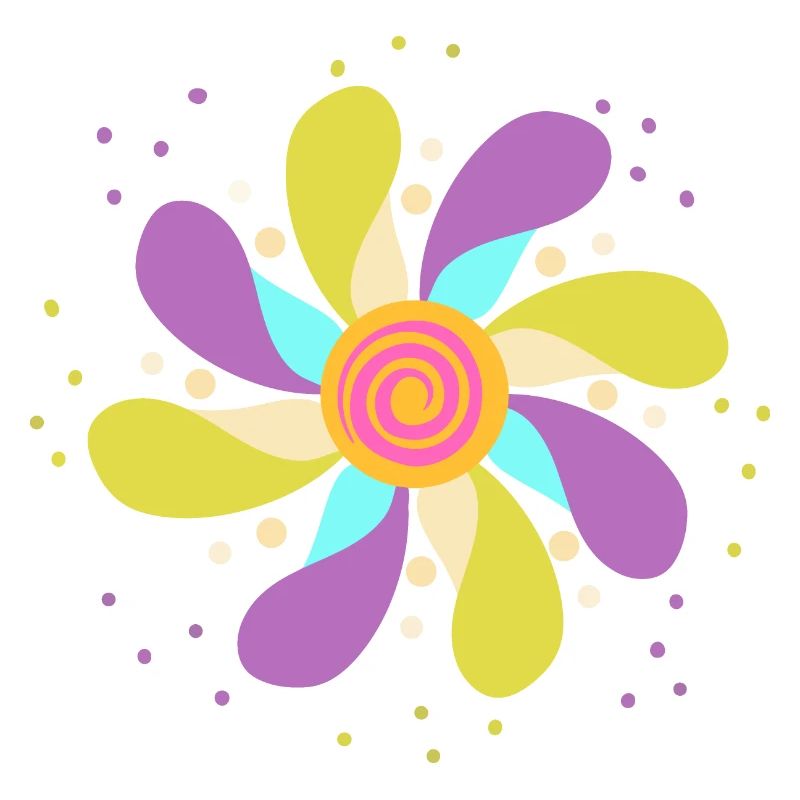 Fleur Psychédélique Colorée
