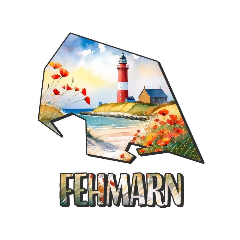 Watercolor Map Fehmarn